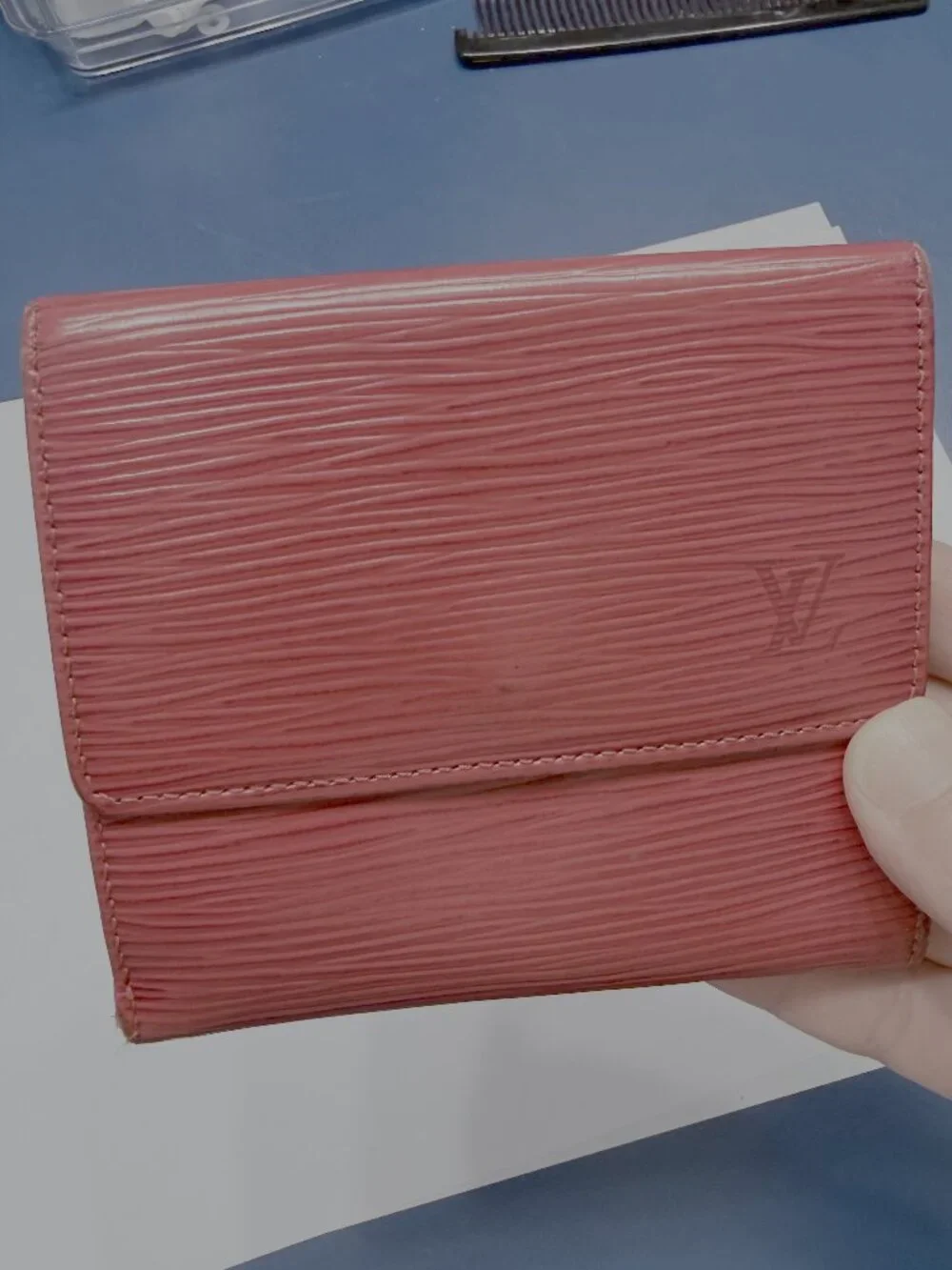 Authentic Louis Vuitton Elise Trifold Wallet – Red Epi Leather (Made in France)
